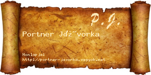 Portner Jávorka névjegykártya